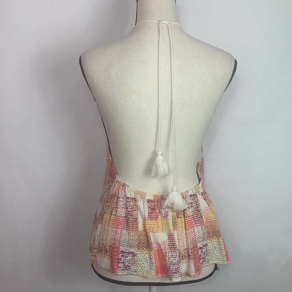Nine Bird Patchwork Print Halter Top - image 2